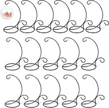 16 Pcs 9'' Ornament Display Stand Iron Hanging Stand Ornament Hanger Glass Globe