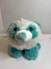 GOFFA Blue and White Turqoise Panda Stuffed Animal With The Cutest Smile!
