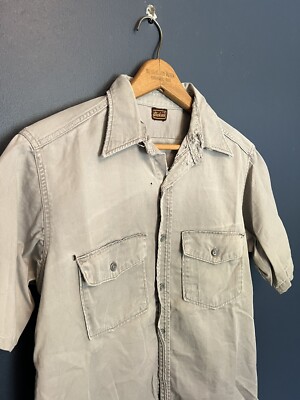 Vintage 60’s Dickies Cotton Polo Button Up Shirt Size Medium USA Made