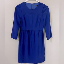 Zara Basic dress blue size XS blue pleated back zip long sleeve