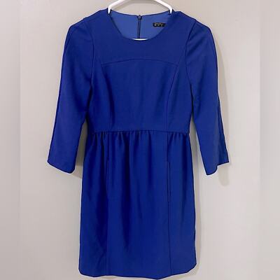 Zara Basic dress blue size XS blue pleated back zip long sleeve