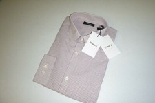 theory mens MALBEC designer POLPIN GRID regular fit cotton dress shirt -16.5R