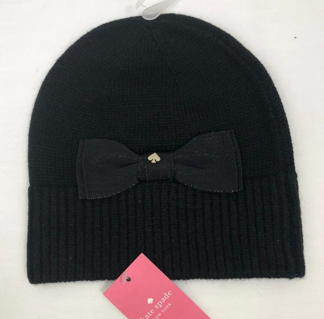 Kate Spade‎ New York Beanie Hat Black Knit Bow Detail Women\'s One Size kate spade | Accessories | Kate Spade New York Blank  main image 4