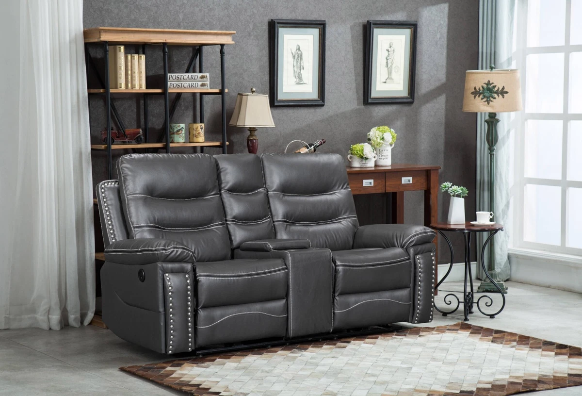 Reclining sofa online with nailhead trim