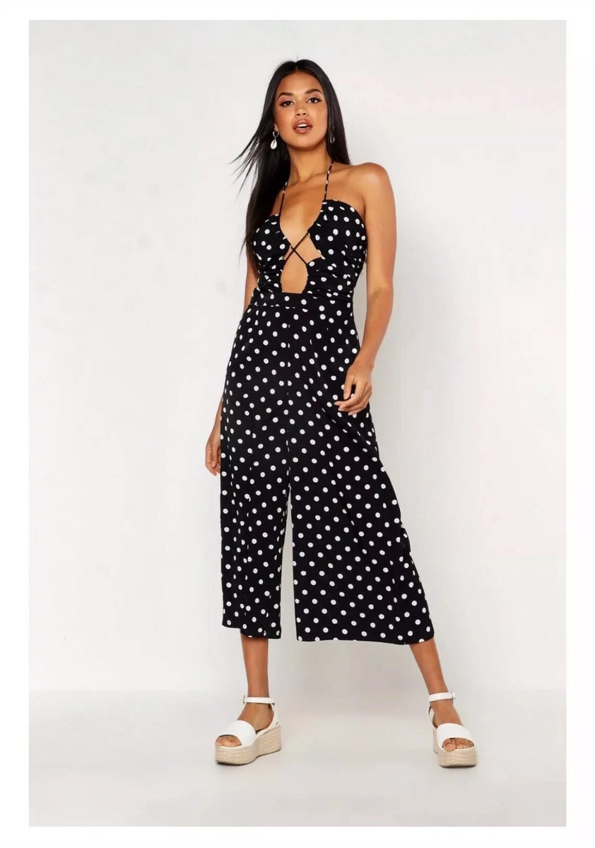 Black and white polka dot overalls 2025