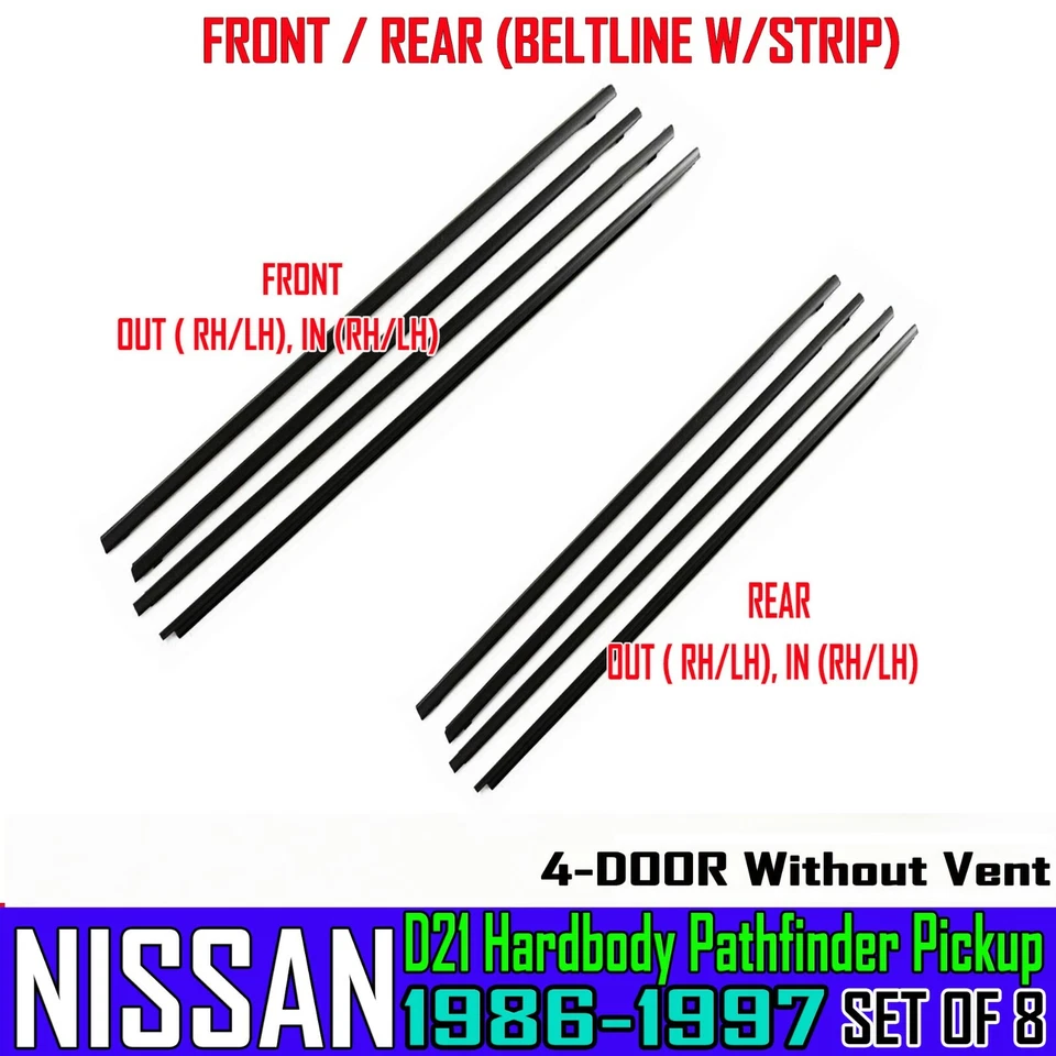 Canal de funcionamiento 4D para camioneta Pathfinder de carrocería dura Nissan D21 | Sello Beltline 1989-97 Foto 3 de 4