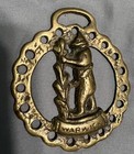 Vintage HORSE BRASS MEDALLION WARWICK BEAR Harness Decoration Ornament metal Art — photo 3