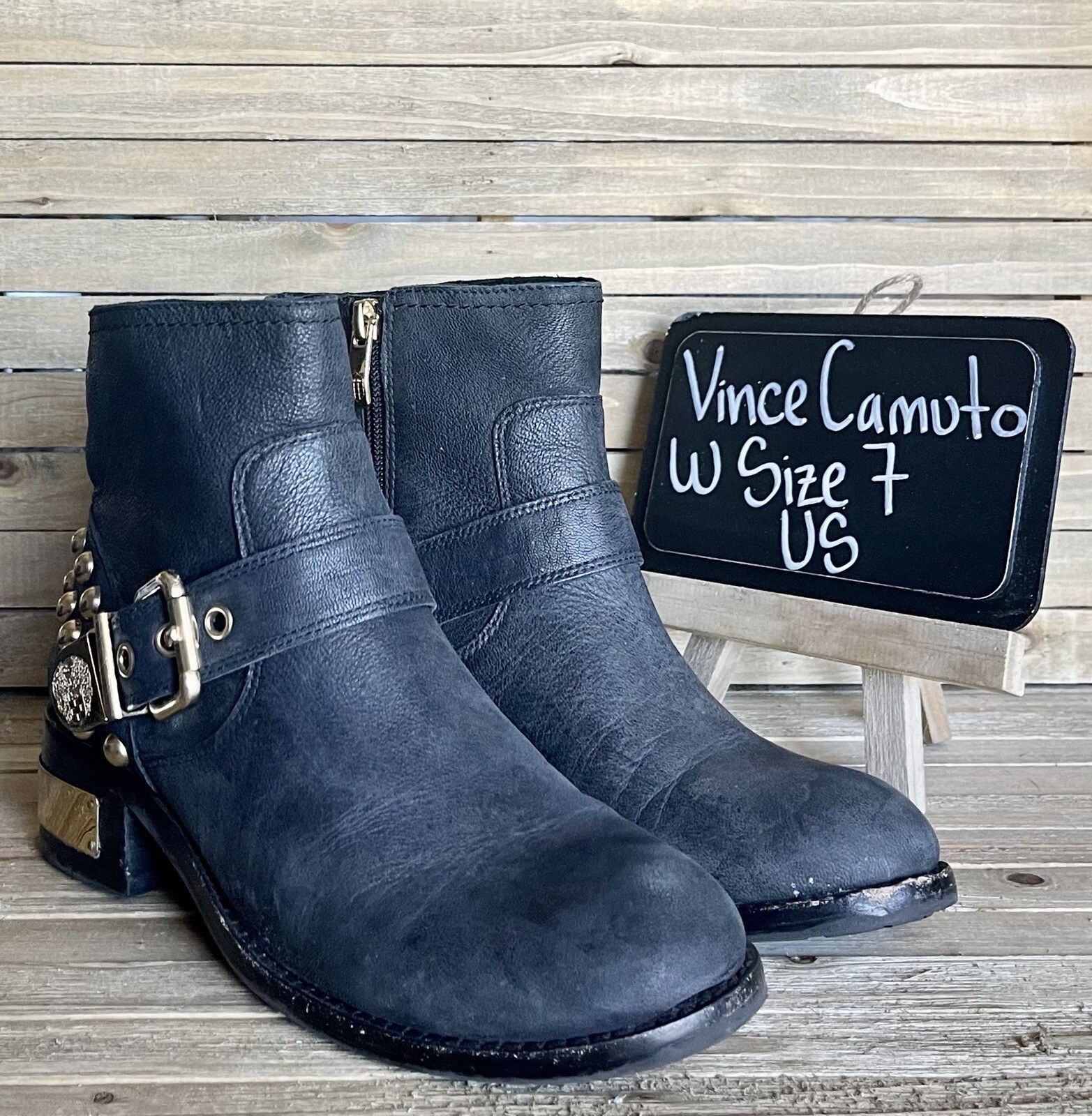 Vince Camuto WOMEN'S Black Leather 