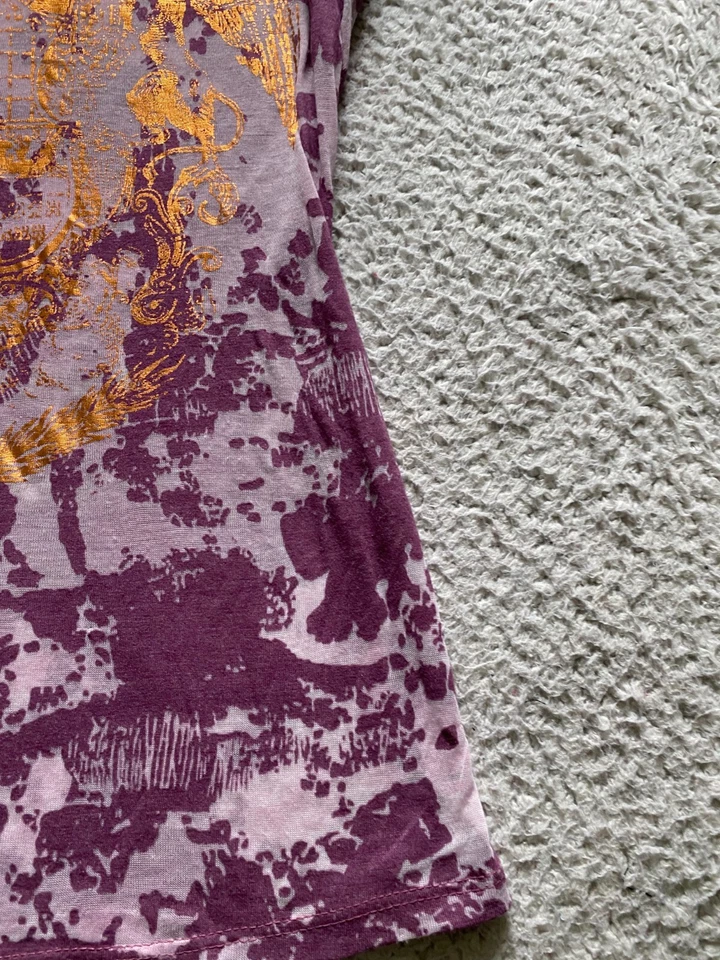 Camiseta Feminina Vintage Maurices Geométrica Transparente Glitter Manga Curta Gola Redonda Tamanho M - Imagem 2 de 4