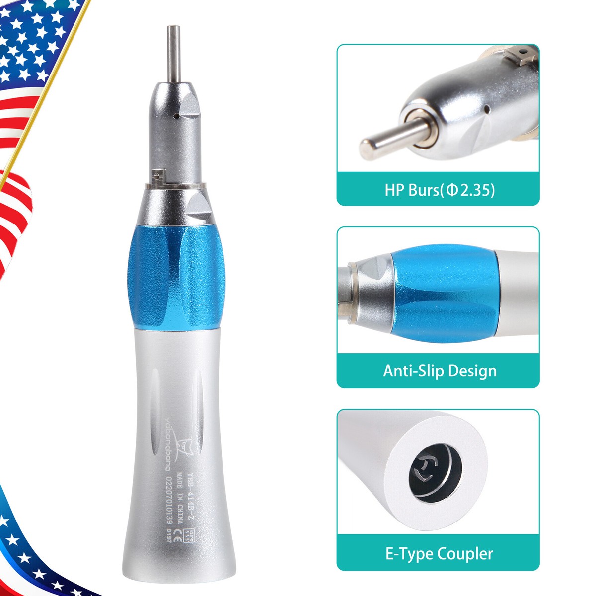 Dental Low Speed Straight Nosecone/Air Motor/ Handpiece 2Holes
