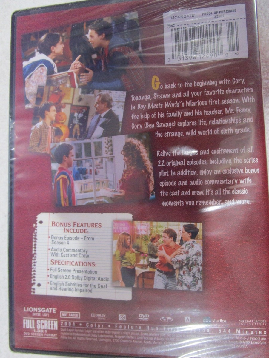 Boy Meets World: The Complete First Season DVD (2004, Lionsgate