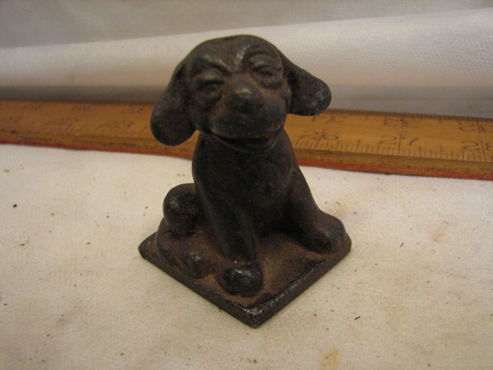 Vintage Cast Iron Pup Bull Dog Figure Paperweight Accessory Toy Doggy