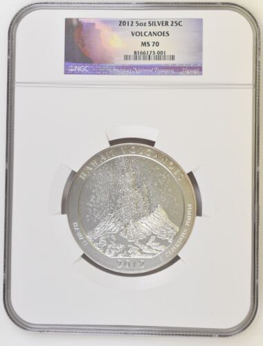 2012-P HAWAII VOLCANOES AMERICA BEAUTIFUL ATB 5 Oz SILVER UNCIRCULATED NGC SP70 - Picture 3 of 5