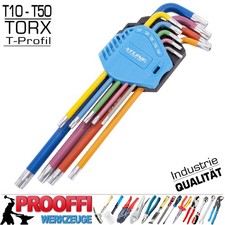 Torx T-Profil Winkel Stift Schlüssel Set T10 - T50 Für Torx Schraube / Farbig