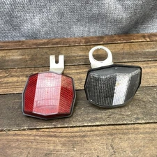 Vintage Sate-Lite Cat Eye B-10 Bicycle Reflector Set BS6102-2 Front Rear Alloy