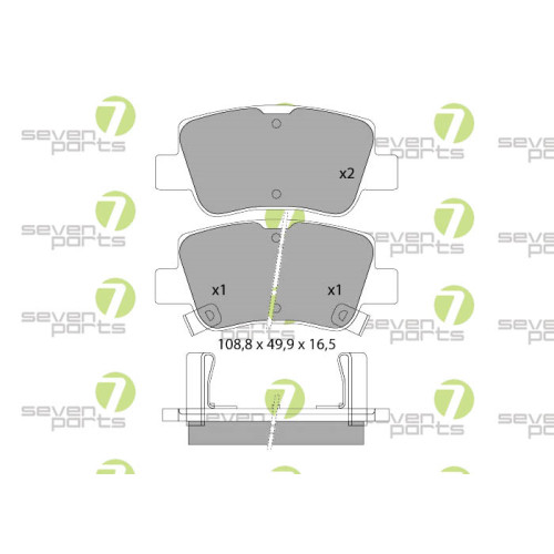 Plaquettes de frein Seven Parts SVP26060 pour disques de Lexus