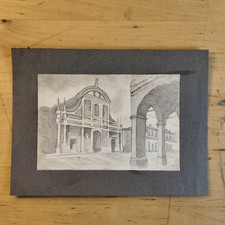 Argenta Il Duomo, Ferrara. Disegno originale Matita E Acquerello 20x15cm totale 