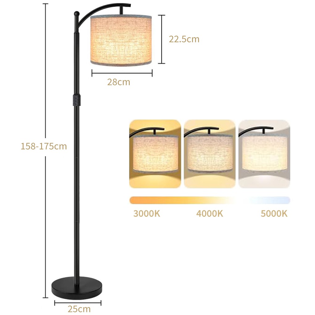 Floor Lamp Modern Light Standing Lamp Reading Home Office Living Room Bedroom — image 5