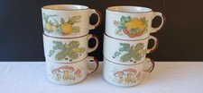 6 Vintage Retro1970's Soup Mugs Bowls