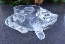 Clear Glass Figural FROG Open Salt Dip, Cellar, Dish!