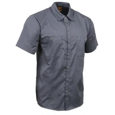 Milwaukee Leather MDM11668 Men's Grey Button Up Heavy Duty Work Shirt | Classic