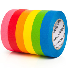Colored Masking Tape 6 Rolls 990 Feet x 1 Inch Assortment Craft Tape for Arts