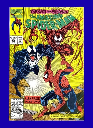 Amazing Spider-Man #362 - 2nd Full Carnage - Venom Human Torch - 1992 9.8 NM-MT