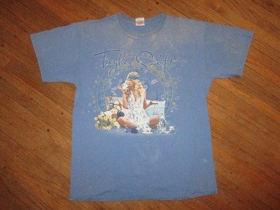 Vintage Y2K Taylor Swift Fearless Tour T-Shirt Blue Concert Merch Adult Medium
