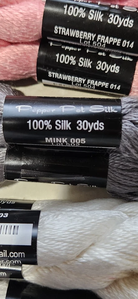 Pepper Pot  100% Silk You CHOOSE Your Colors  30 Yard Skeins - Image 3 of 3