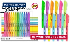 Pocket Highlighters, Chisel Tip, Quick Dry, Assorted Fluorescent Colors, 12 Coun