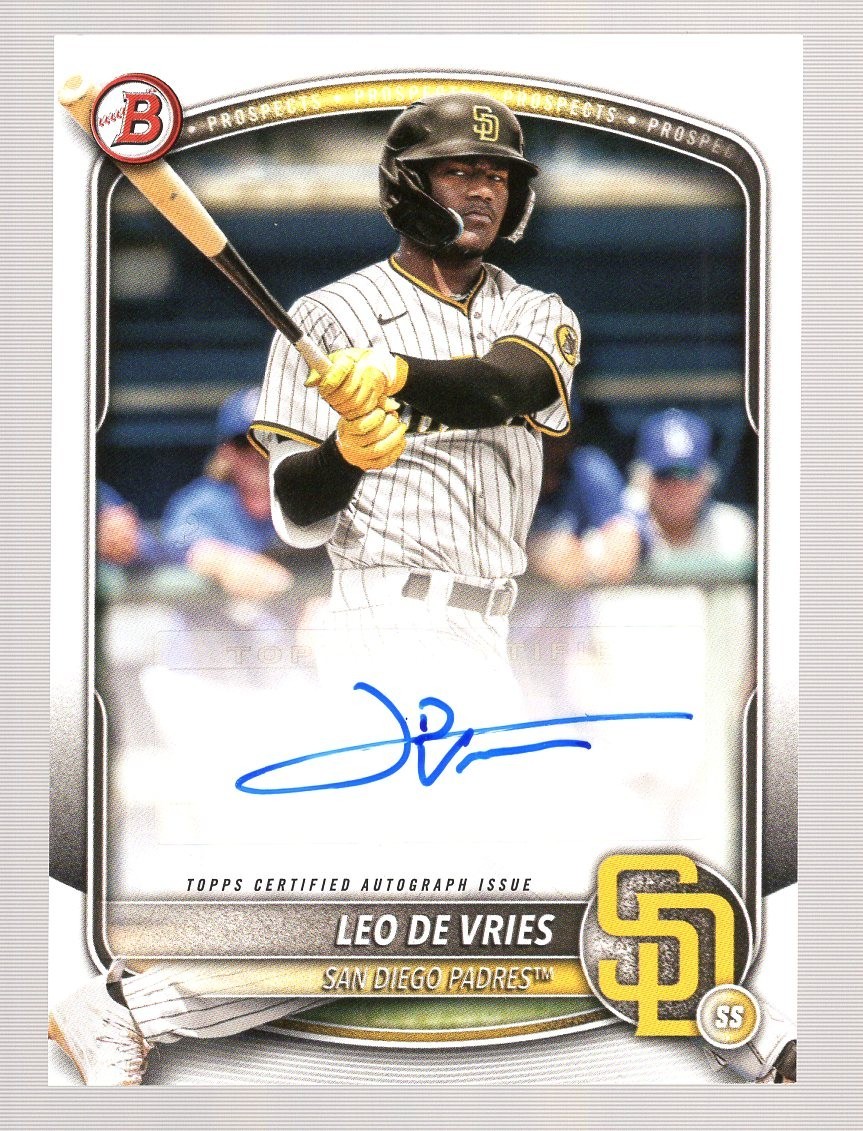 LEO DE VRIES 2025 BOWMAN ROOKIE RC AUTO #BPA-LD **ATHLETICS**