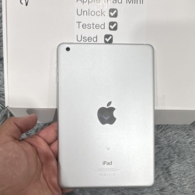 Apple iPad mini 7.9in 16GB Wi-Fi Unlocked Tablet Silver/White Used Tested