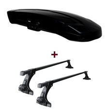 Dachbox Thule Vector L + Dachträger Thule SquareBar für Toyota Paseo Coupe EL54