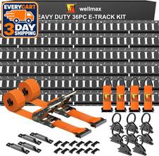 Wellmax 36PC E Track Rail Kit, Heavy Duty Tie Down for Enclosed Trailers