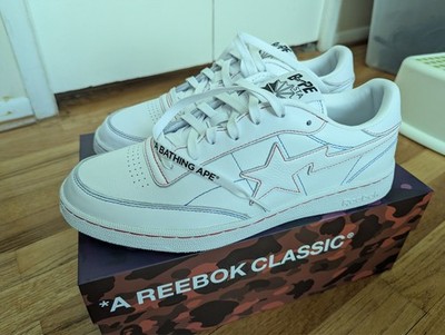 Size 10.5 - Reebok BAPE Club C 85 White