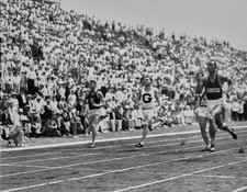 Jesse Owens Ohio State winning the 100 yard race at the final Olym- Old Photo