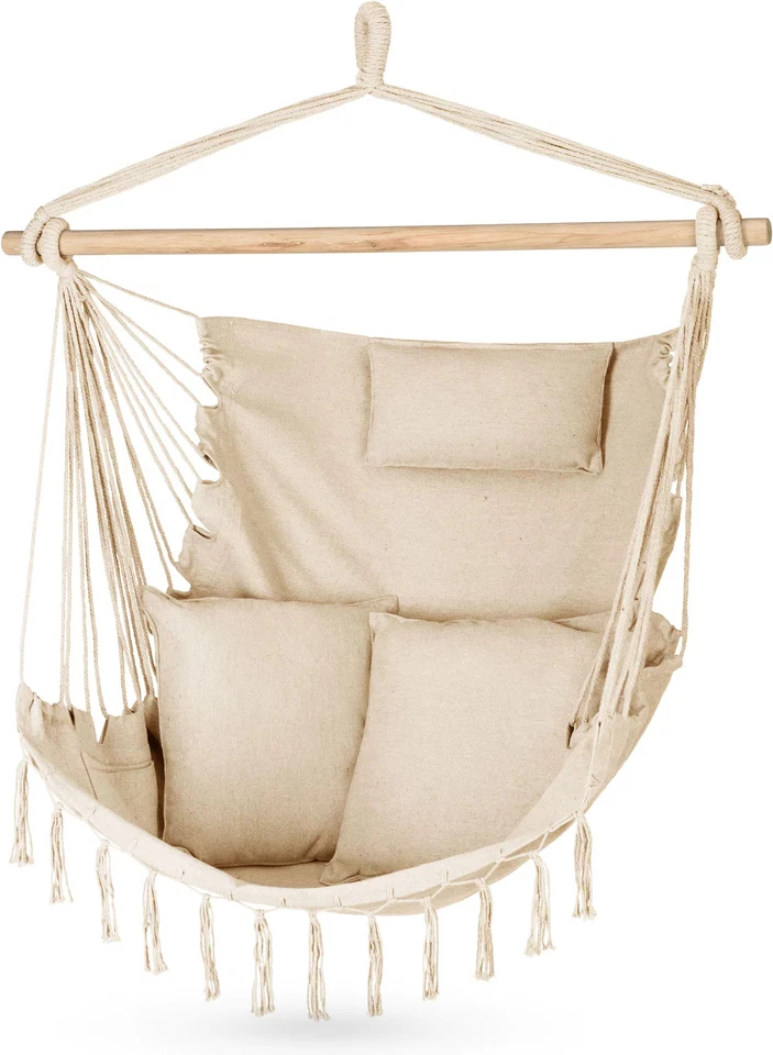 Outtec® XXL Hängesessel mit 3 Kissen Sitzsack Schaukel bis 150 kg Outdoor Indoor - Bild 3 von 4