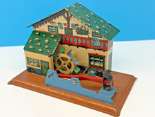 Vintage German Tin Water Wheel Chalet Toy Made In Germany US Zone Windmill Water