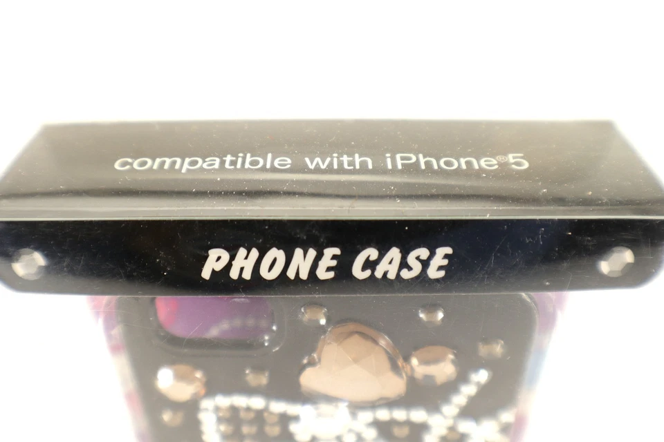 Funda Hello Kitty iPhone 5 #01T10-1 Estrás Negra Plástico Sanrio Paquete Nuevo de Lote Antiguo Foto 4 de 4