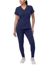 Adar Pro Modern Athletic Scrub Set For Women - Modern V-Neck Scrub Top  Yoga...
