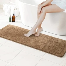 Light Brown Bathroom Runner Rug 24x60 Inches Long Bath Mat for Bathroom Floor...