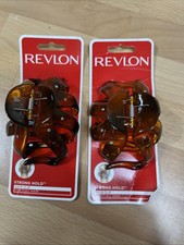 2 X Revlon Octopus Hair Jaw Clip With Rhinestones Brown Claw Strong