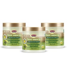 African Pride Olive Miracle Anti-Breakage Cr me 3 Pack - Contains Olive  Tea