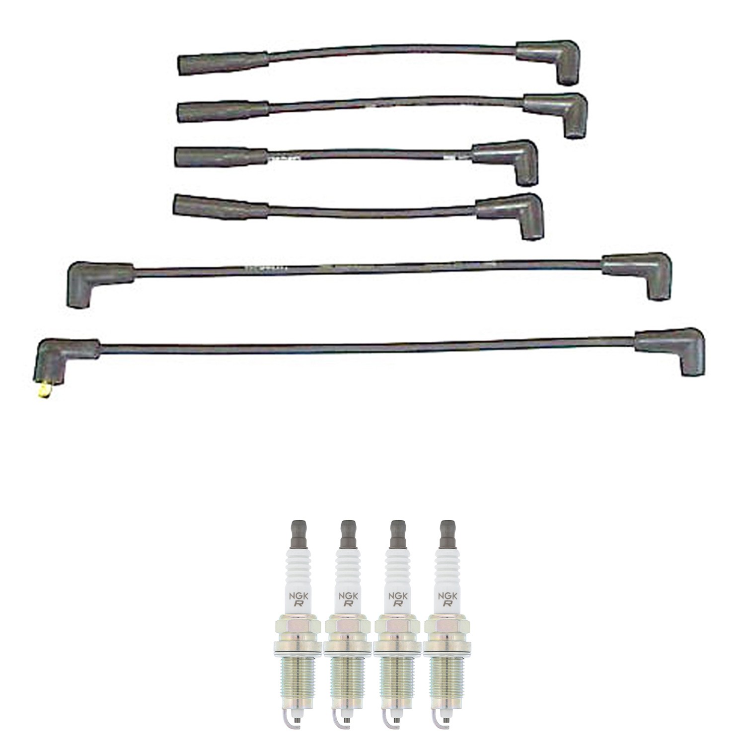 Denso Ignition Wires and NGK Spark Plugs Kit for Jeep Cherokee 1986-1990 2.5L L4