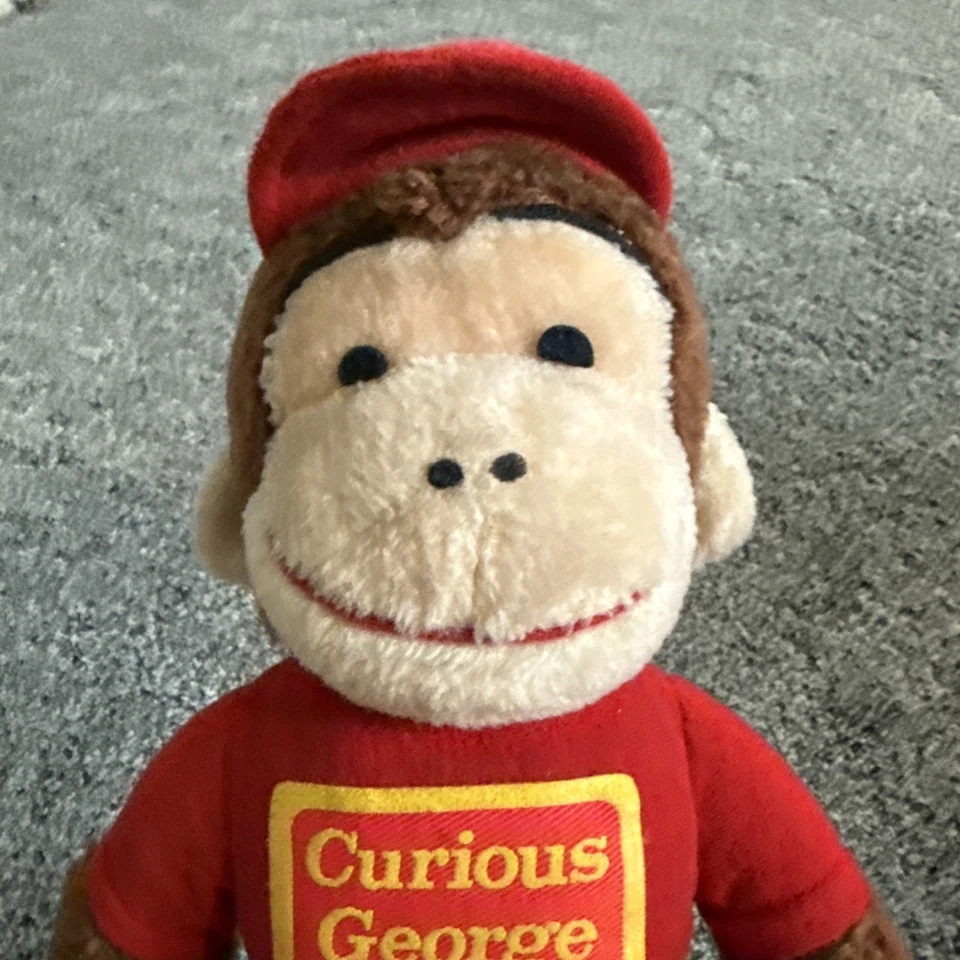 Vintage Knickerbocker Curious George Plush Monkey Stuffed Animal 14” Red Shirt - Image 2 of 4