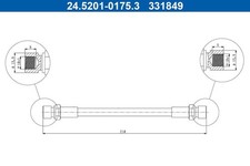 ATE 24.5201-0175.3 Bremsschlauch für PORSCHE