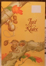 NOS Current Just A Note Stationary Cute Mice Design 12 Notes/12 Gold Seals
