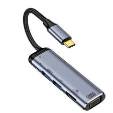 NFHK USB-C Type C to HDMI VGA Dual USB 3.0 HUB Converter HDTV Multiport...