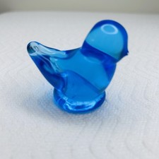 Ron Ray Blue Bird of Happiness Art Glass Bird Figurine 1995