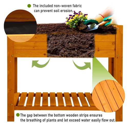 Raised Garden Bed Wood Planter Box Outdoor Wooden Elevated Planters Raised Be... - Picture 5 of 7
